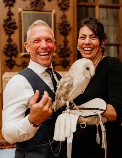Juliet the barn owl delivered the engagement ring at Ashridge House